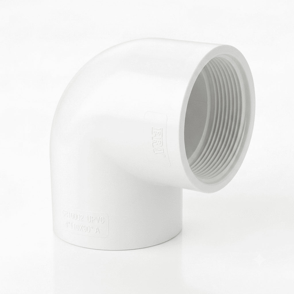 Codo 90 Grados Roscado PVC — Ambos Extremos Rosca Hembra NPT