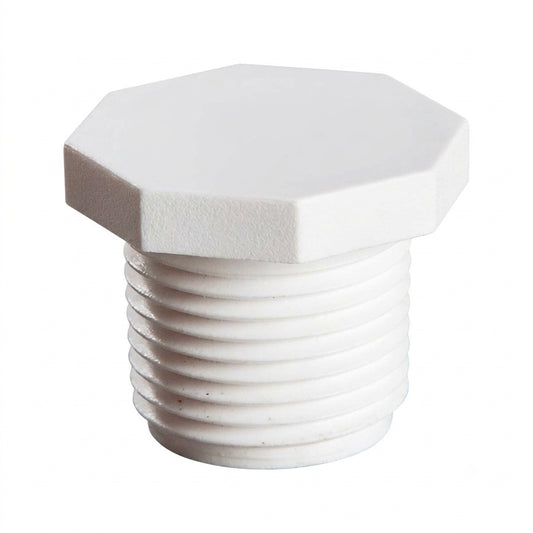Tapón Macho Roscado PVC — Sello Desmontable con Teflón