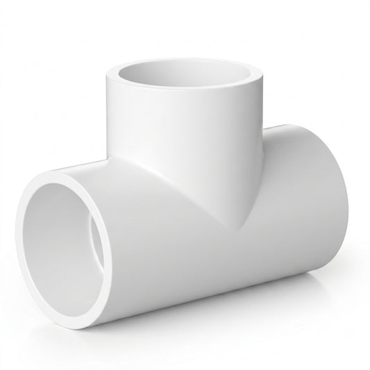 Tee Recta Lisa PVC — Derivación en T de Tubería